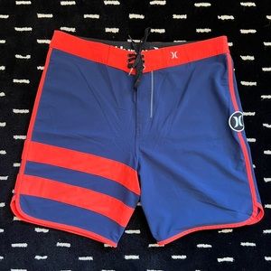 Hurley Board Shorts Neon Orange and Blue